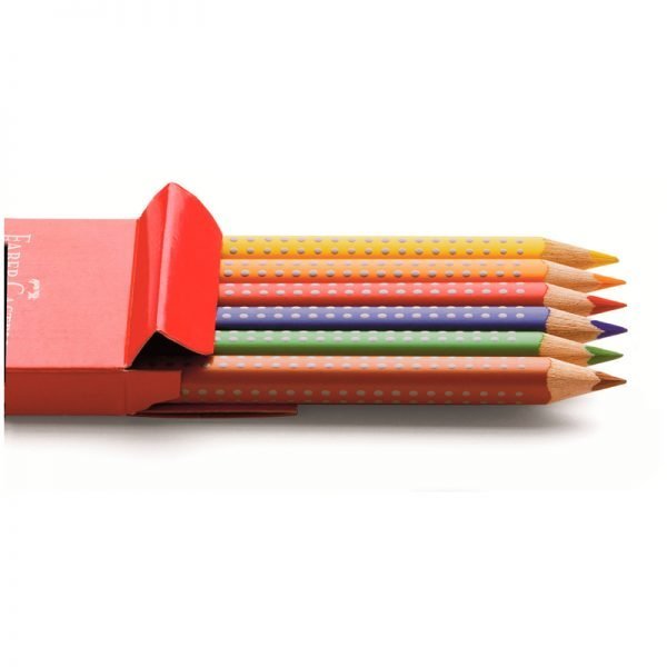 Карандаши цветные Faber-Castell "Jumbo Grip", 06цв., трехгр., утолщен., заточен., картон, европодвес