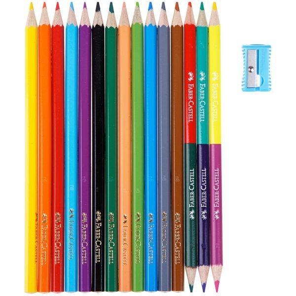 Карандаши цветные Faber-Castell, 12цв.+4, заточен., картон, европодвес, с точилкой