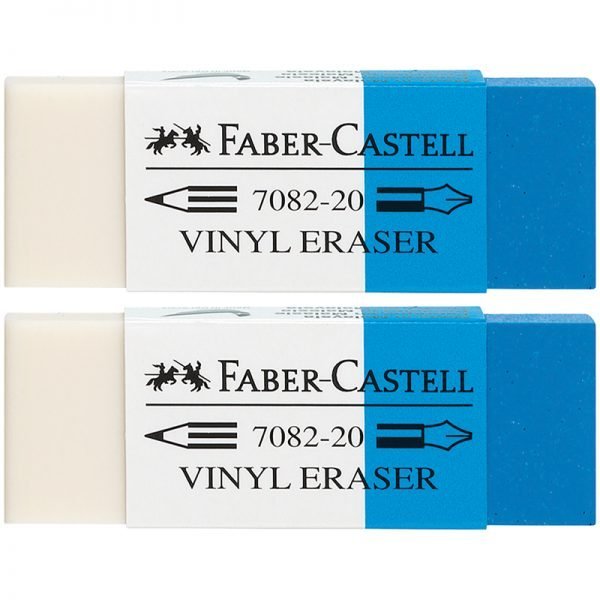 Набор ластиков Faber-Castell "PVC-Free" 2шт., прямоугольный, комбинированный,62*21,5*11,5мм, блистер