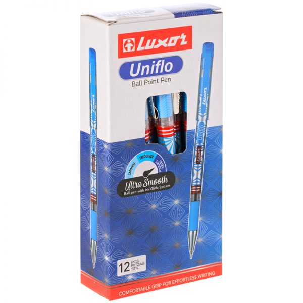Ручка шариковая Luxor "Uniflo" синяя, 0,7мм, грип
