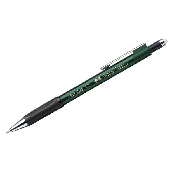 Карандаш механический Faber-Castell "Grip 1347" B, 0,7мм, грип, с ласт., автоподача грифеля, зеленый