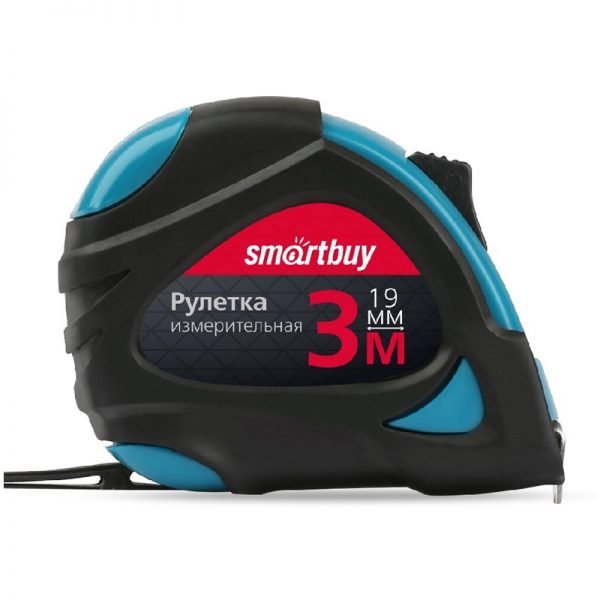 Рулетка измерительная Smartbuy, 3м*19мм, прорезиненный корпус, 2 фиксатора, усиленный зацеп