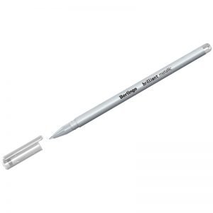 Ручка гелевая Berlingo "Brilliant Metallic", серебро металлик, 0,8мм