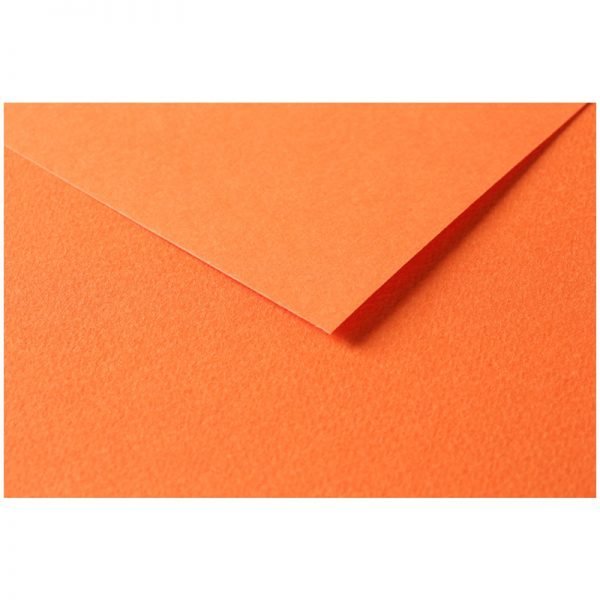 Цветная бумага 500*650мм., Clairefontaine "Tulipe", 25л., 160г/м2, светло-оранжевый, лёгкое зерно