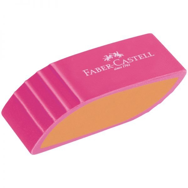 Ластик Faber-Castell "PVC-free", скошенный, розов./оранж., бирюзов./светло-зелен., синий/светло-гол.
