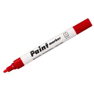 Маркер-краска Centropen "Paint Marker 9100", красная, клиновидный, 5 мм, лаковый, блистер