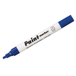Маркер-краска Centropen "Paint Marker 9100", синяя, клиновидный, 5 мм, лаковый, блистер