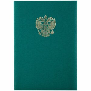 Папка адресная с российским орлом OfficeSpace, А4, балакрон, зеленый, инд. упаковка