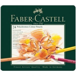 Карандаши цветные художественные Faber-Castell "Polychromos" 24цв., заточен., метал. коробка