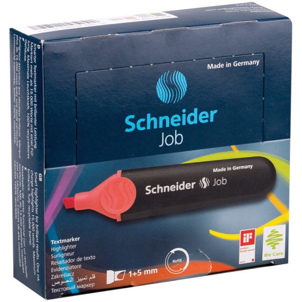 Текстовыделитель Schneider "Job" коралловый, 1-5мм