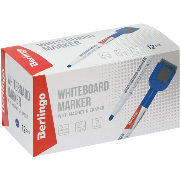Маркер для белых досок на магните Berlingo"Uniline WB220", синий, пулевидный, 2мм
