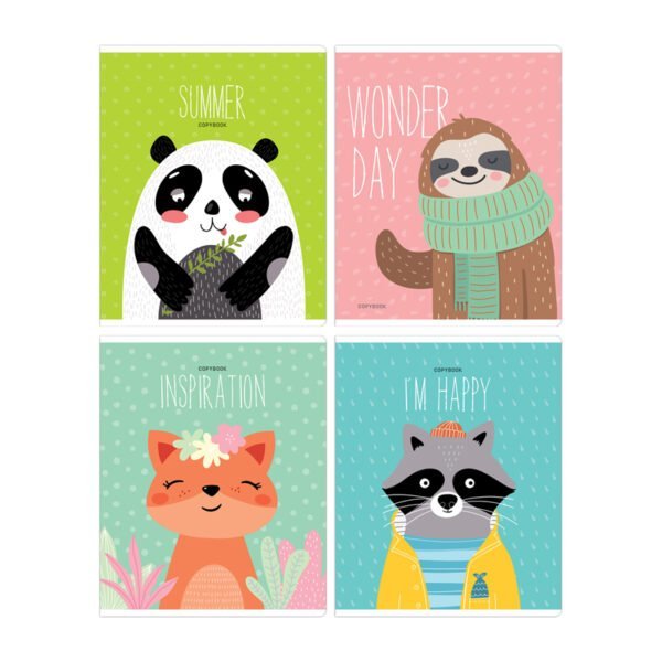 Тетрадь 48л., А5, клетка ArtSpace "Рисунки. Happy animals", выборочный УФ-лак