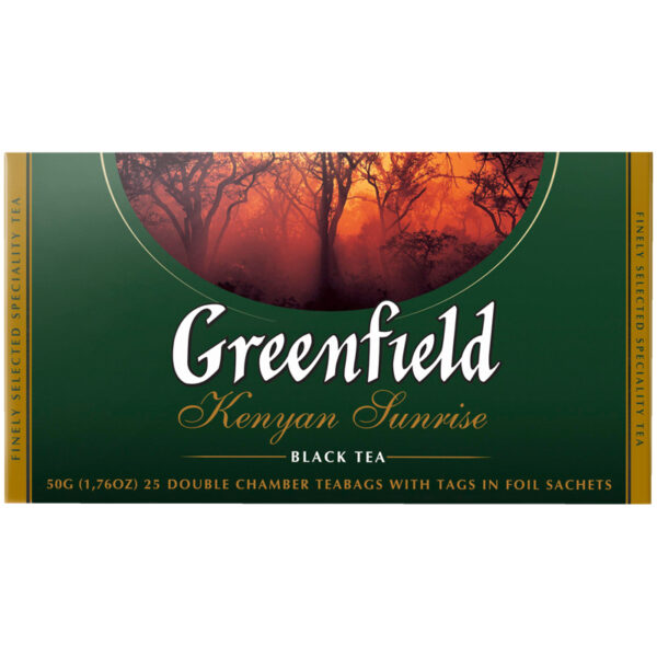 Чай Greenfield "Kenyan Sunrise", черный, 25 фольг. пакетиков по 2г