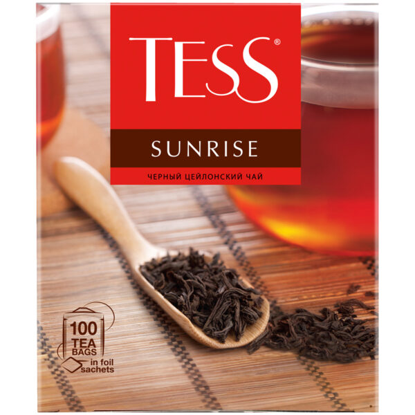 Чай Tess "Sunrise", черный, 100 фольг. пакетиков по 1,8г