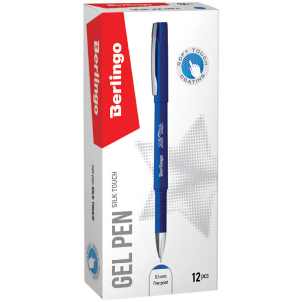 Ручка гелевая Berlingo "Silk touch", синяя, 0,5мм, грип