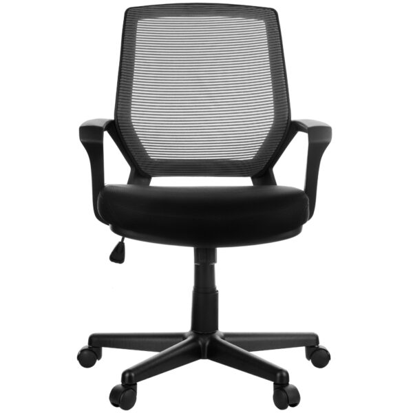 Кресло оператора Helmi HL-M02 "Step", ткань, спинка сетка черная/сиденье TW черная, механизм качания