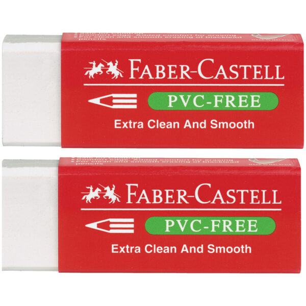 Набор ластиков Faber-Castell "PVC-Free" 2шт., прямоугольный, 56*20*7мм, картон. футляр, блистер