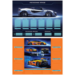 Расписание уроков с расписанием звонков А4 ArtSpace, "Sport car"