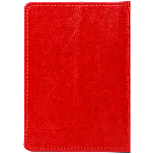 Обложка для паспорта OfficeSpace "Life line", кожзам гладкий, красный, тиснение фольгой