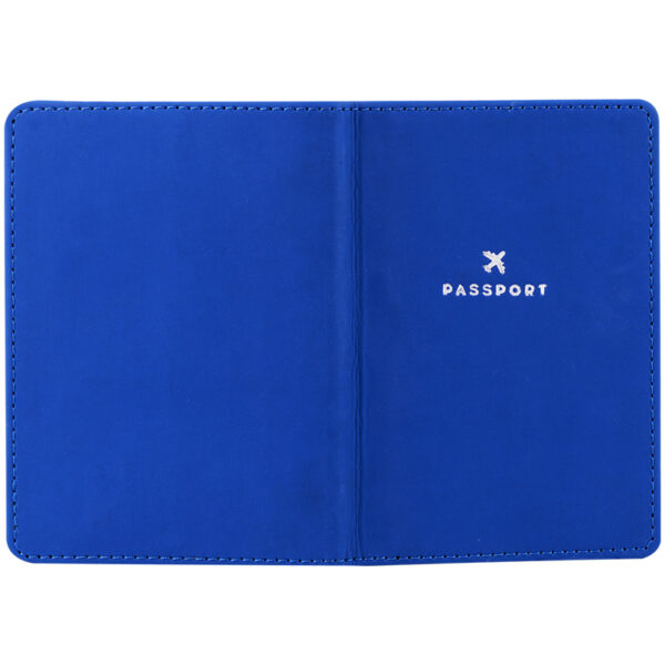 Обложка для паспорта OfficeSpace "Journey", кожзам, синий, тиснение фольгой
