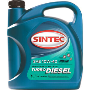 Масло SINTEC Turbo Diesel SAE 10W-40 API CF-4/CF/SJ канистра 5л/Motor oil 5liter can