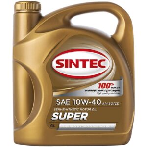 Масло SINTEC Супер SAE 10W-40 API SG/CD канистра 4л/Motor oil 4liter can