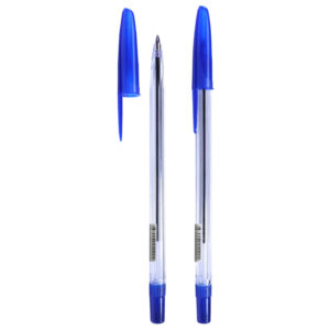 Ручка шариковая Стамм "111" синяя, 0,7мм, прозрачный корпус