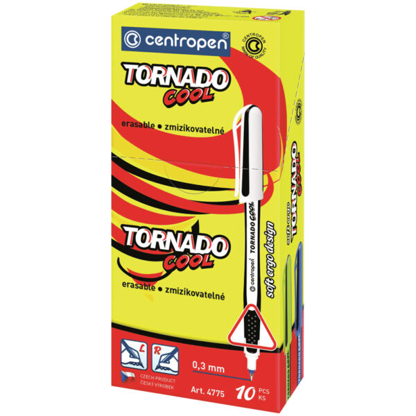 Ручка-роллер Centropen "Tornado Cool 4775" синяя, 0,3мм, грип, одноразовая, корпус ассорти