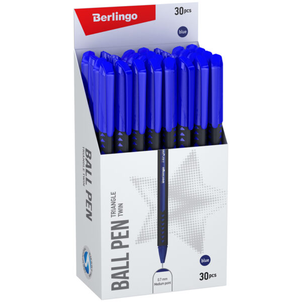 Ручка шариковая Berlingo "Twin", синяя, 0,7, игольчатый стержень
