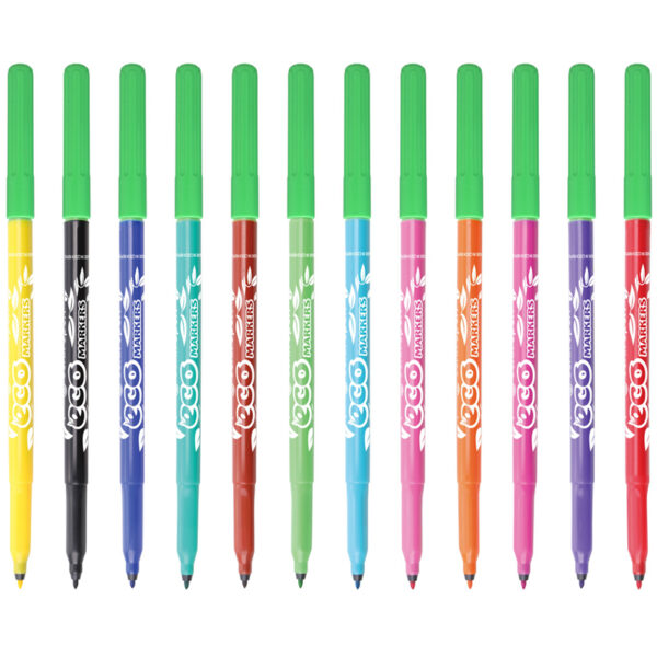 Фломастеры Centropen "ECO Markers", 12цв., трехгранные, смываемые, картон., европодвес