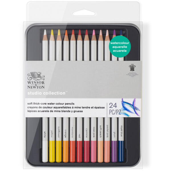 Набор акварельных карандашей Winsor&Newton, 24 цв., метал коробка