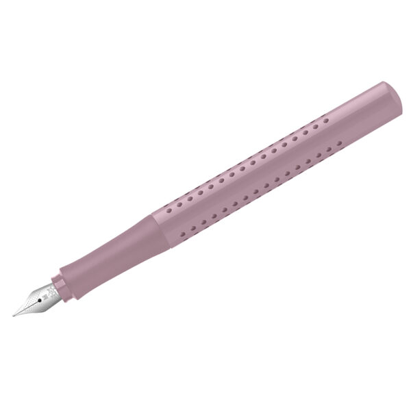 Ручка перьевая Faber-Castell "Grip 2010", синяя, 0,75мм, трехгран., дымчато-розовый корпус