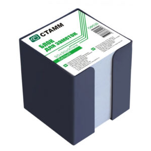 Блок для записи Стамм, 9*9*9см, пластиковый бокс, белый, белизна 65-70%