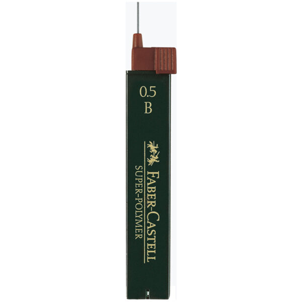 Грифели для механических карандашей Faber-Castell "Super-Polymer", 12шт., 0,5мм, B