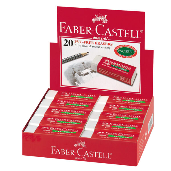 Ластик Faber-Castell "PVC-free", прямоугольный, картонный футляр, в пленке, 63*22*11мм