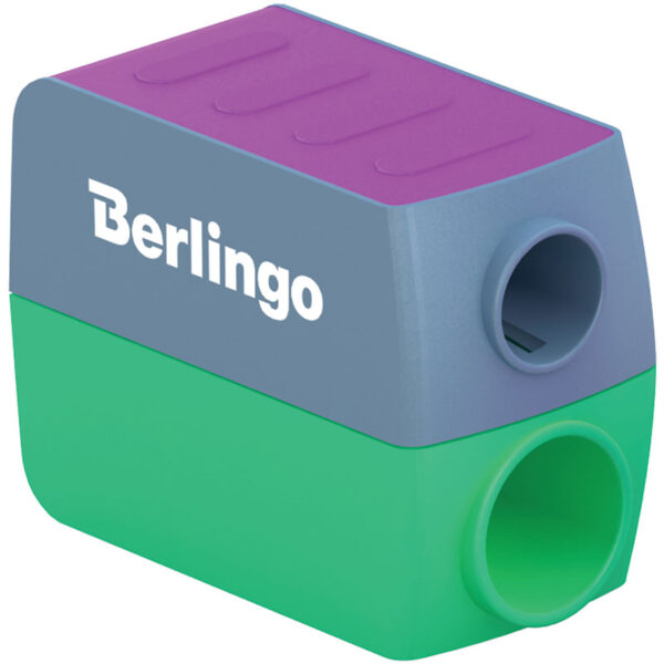 Точилка пластиковая Berlingo "ColorShift",  2 отверстия, контейнер, ассорти, туба