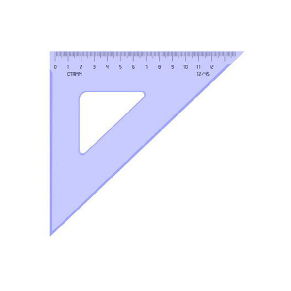 Треугольник 45°, 12см Стамм, прозрачный тонированный