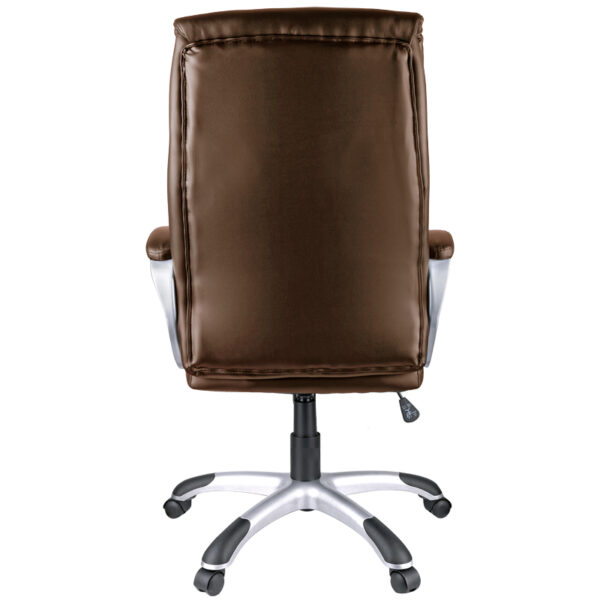 Кресло руководителя Helmi HL-E07 "Invest", экокожа коричневая, механизм качания
