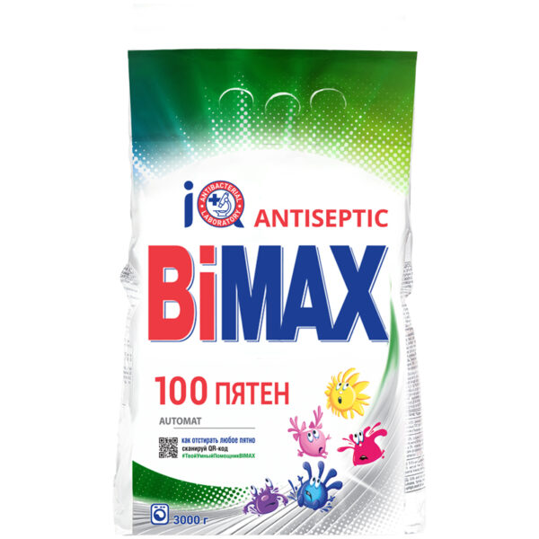 Порошок для машинной стирки BiMax "100 пятен", 3кг