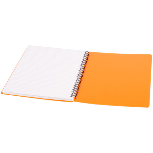 Тетрадь 48л. А5 клетка на гребне OfficeSpace "Neon", оранжевая пластиковая обложка