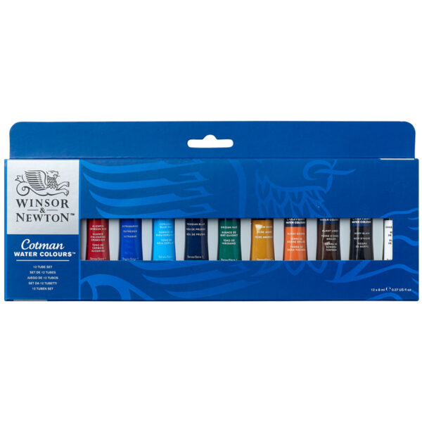 Акварель художественная Winsor&Newton "Cotman" для начинающих, 12цв, 8мл, туба, картон. коробка