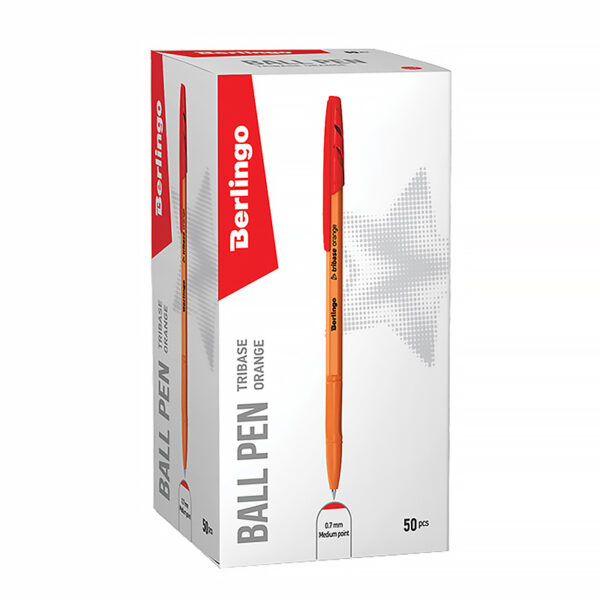Ручка шариковая Berlingo "Tribase Orange" красная, 0,7мм
