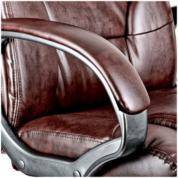 Кресло руководителя Helmi HL-E08 "Receipt", экокожа коричневая