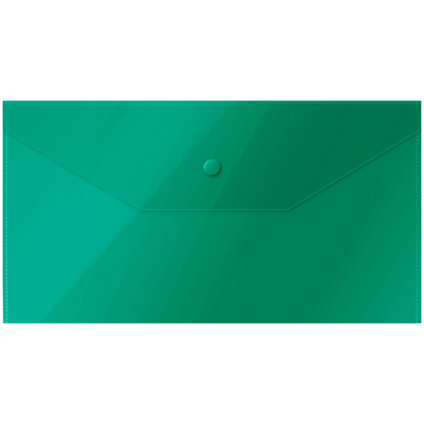 Папка-конверт на кнопке OfficeSpace, C6, 150мкм, зеленая