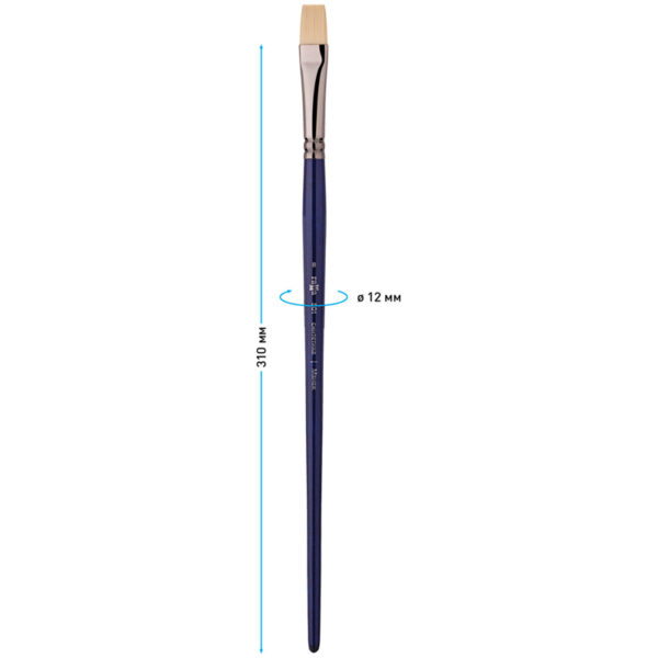 Кисть художественная синтетика упругая Гамма "Манеж", плоская №8, длинная ручка