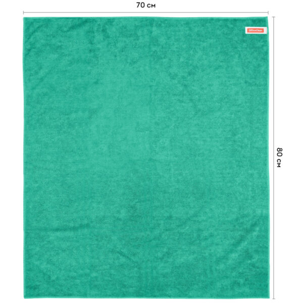 Тряпка для мытья пола OfficeClean "Премиум", зеленая, микрофибра, 70*80см, индивид. упаковка