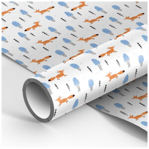 Упаковочная бумага глянц. 70*100см, MESHU "Foxes", 90г/м2
