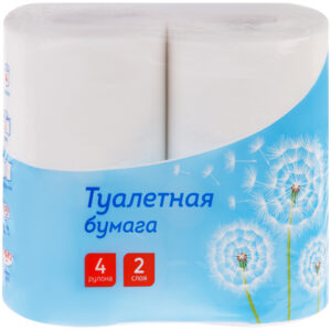 Бумага туалетная OfficeClean, 2-слойная, 4шт., 30м/рул., тиснение, белая