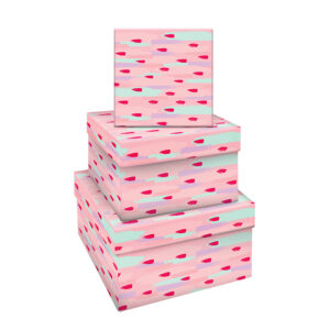 Набор квадратных коробок 3в1, MESHU "Stylish pink", (19,5*19,5*11-15,5*15,5*9см)