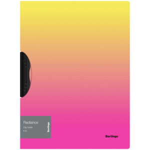 Папка с пластиковым клипом Berlingo "Radiance" А4, 450 мкм, желтый/розовый градиент